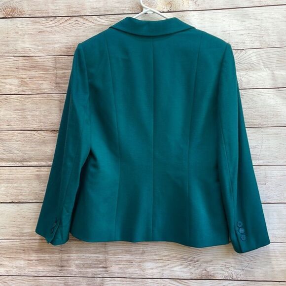 VINTAGE KASPER & CO WOOL BLAZER IN EMERALD GREEN - Picture 5 of 9
